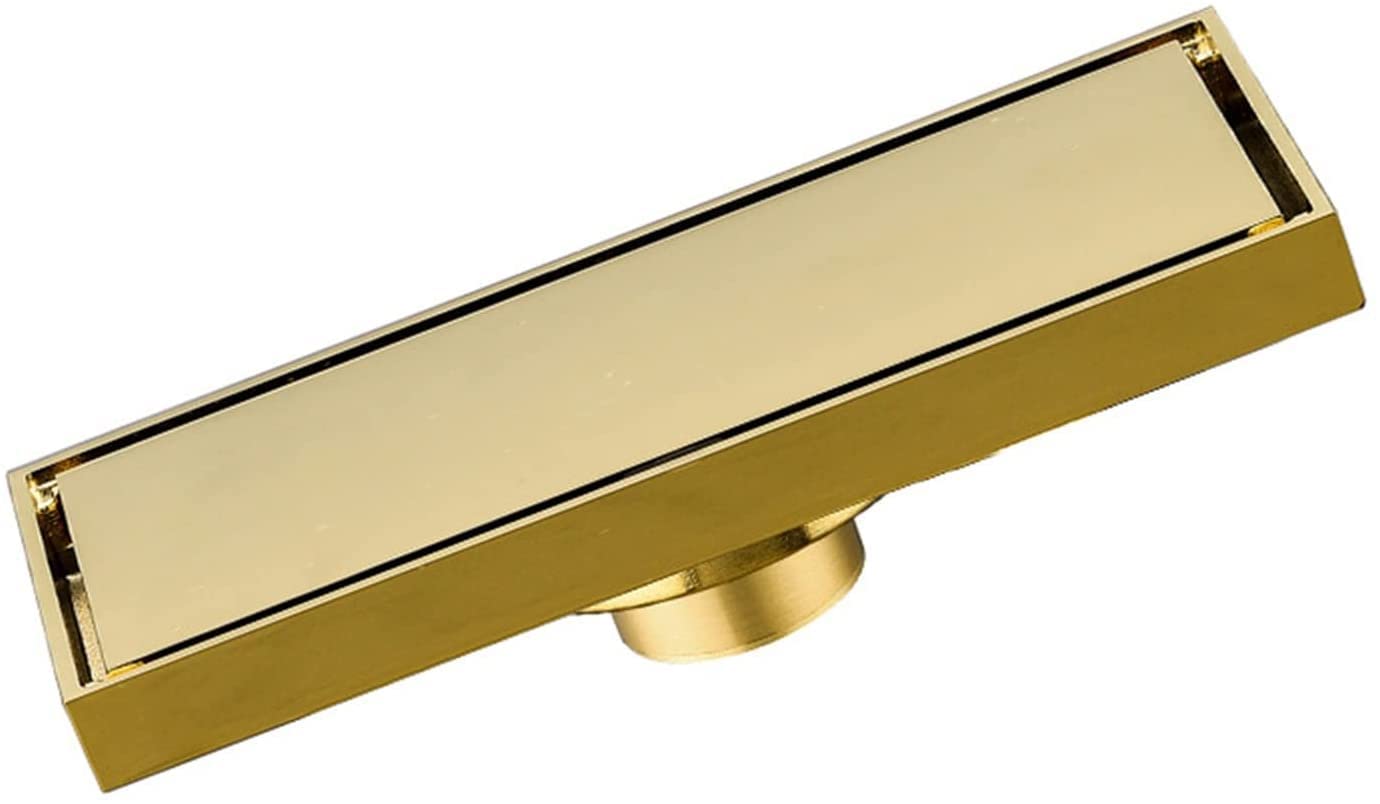 TBDdsd Linear shower drain, Linear Shower Drain with Hair Strainer, Brass Invisible Rectangle Floor with Removable Cover, Drainer and Basement(Onecolor,20x8cm(7.8x3.1Inch))