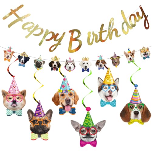 Hund Geburtstag Deko, Wirbel Dekorationen,Party Deko für Hund Thematische Partys Hund Geburtstag Deko, Wirbel Dekorationen,Party Deko für Hund Thematische Partys