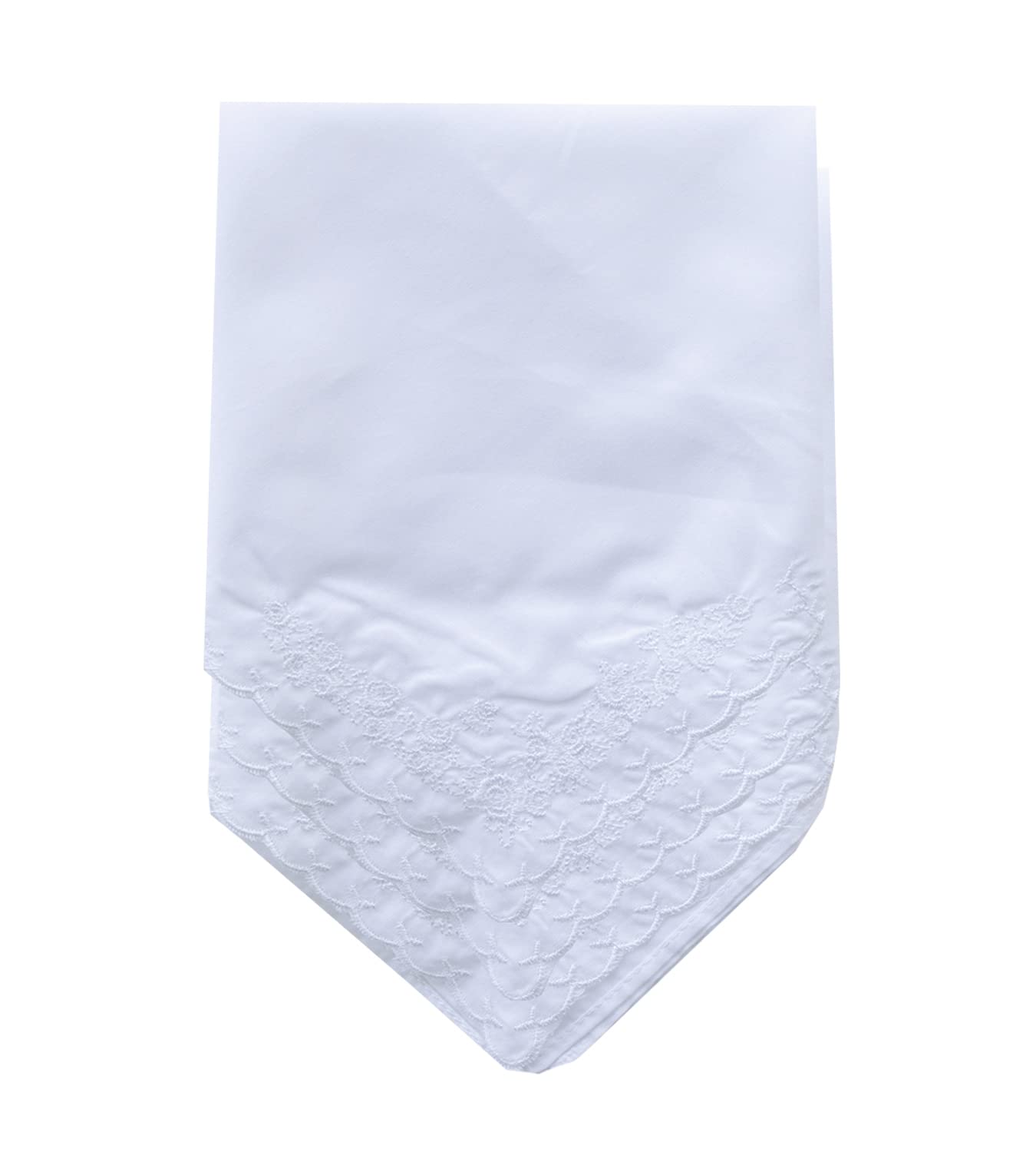 La closure Womens Soft Cotton Bridal White Embroidered Handkerchief Hankies