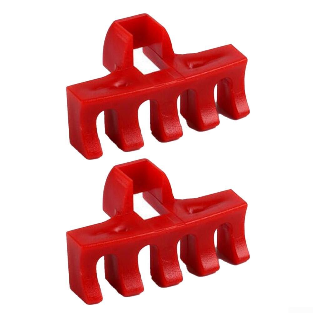 Badminton Racquet Load Spreader For 2 Pack Pvc Material Frame Guard With 10 By 6 Mm Square Hole For Even Pressure Distribution And Prevention Of Breakage While Stringing Various Racket Models(Red)