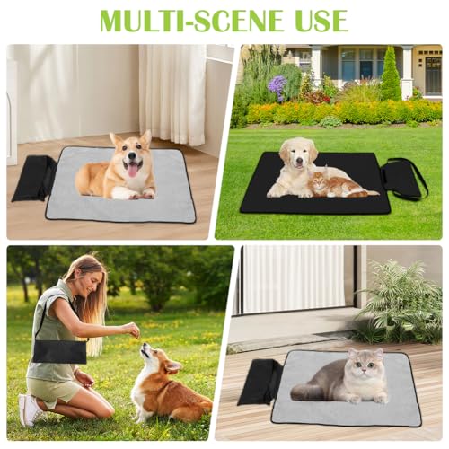 Wapasezyar Hundedecke für Unterwegs, Faltbare wasserdichte Haustier Decke Flauschig Weich Waschbar Decke für Haustier und Hundedecke Matte für Hunde Welpen Katzen Autositz 100x70cm (Schwarz)