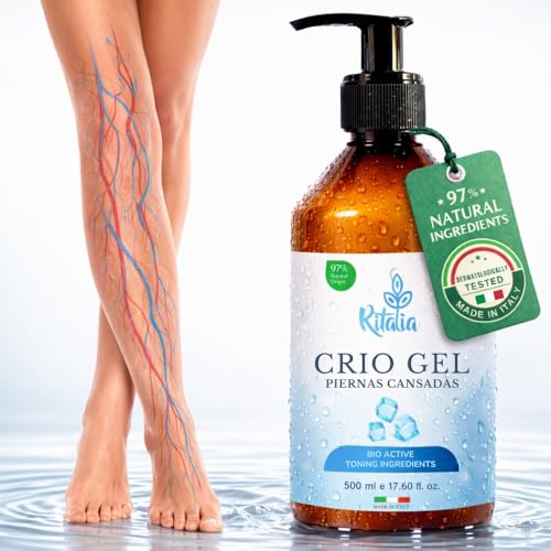 Ritalia® 500ml Grande CREMA GEL FRIO PIERNAS CANSADAS BIO mejora la circulacion varices arañas vasculares piernas y pies hinchados
