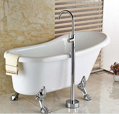Mitigeur de baignoire eau chaude froide chrome avec colonne de sol - 5