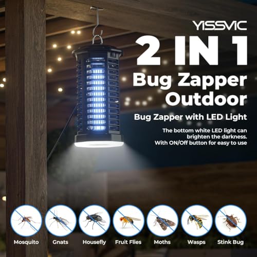 Yissvic HK-1 Bug Zapper Outdoor Indoor Waterproof Electric Mosquito Fly Zapper Killer Effective 4200V Plug In thumb #1