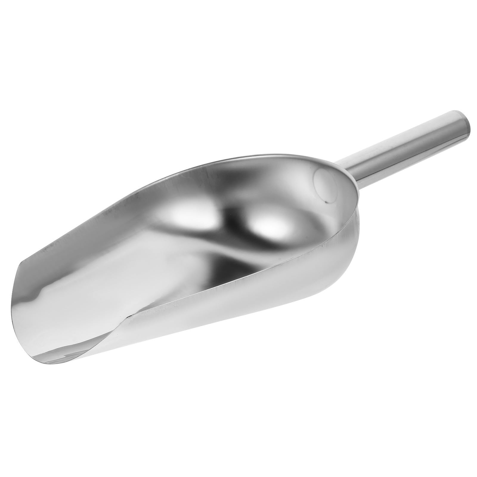 Pala de acero inoxidable tradicional para hielo y harina en fiestas y bodas