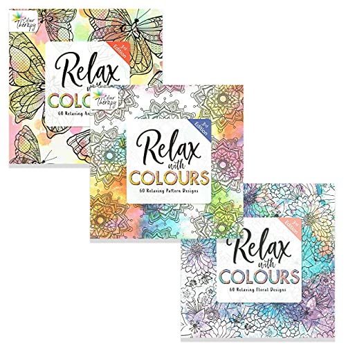 Styloo Adult Colouring Books 180 Designs 3-Book Series 1