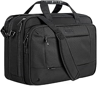 EMPSIGN Laptop Bag Laptop Briefcase Fits Up to 18 Inch Laptops XL Water Repellent Computer Bag Messenger Shoulder Bag Expandable Capacity for Travel/Business/School/Men, Black