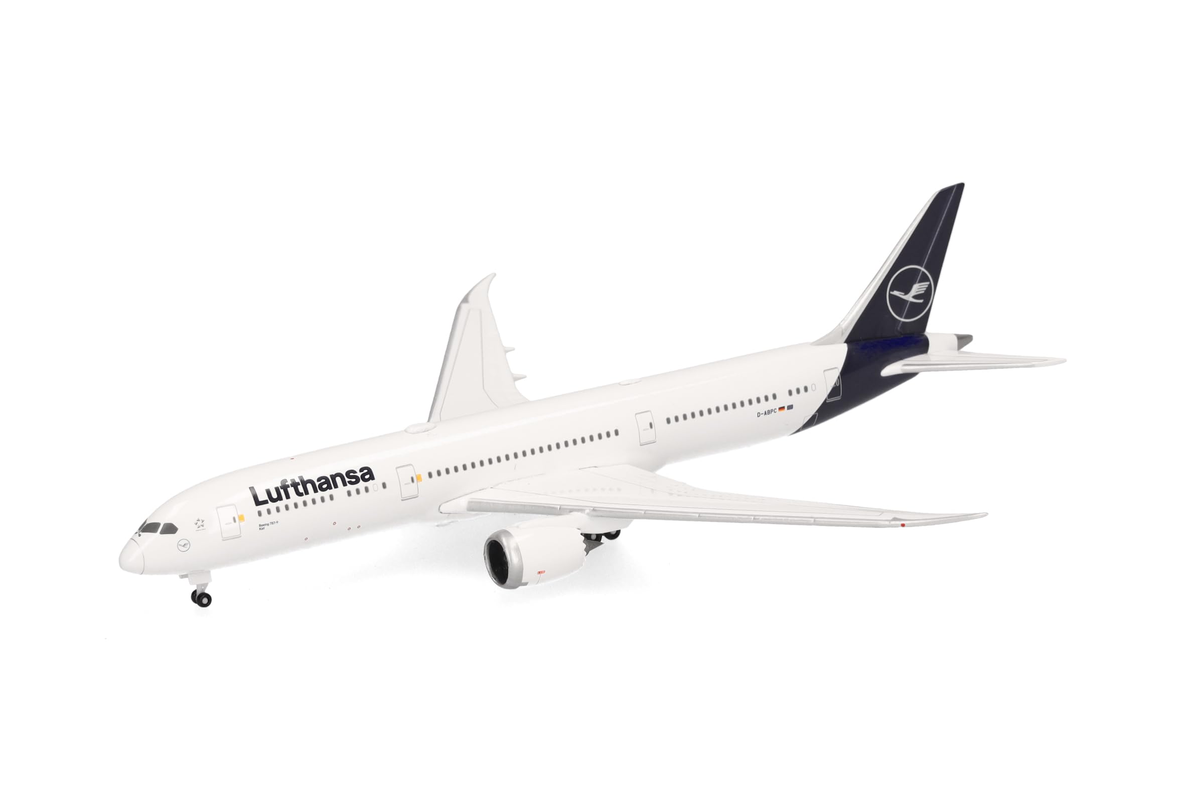 Herpa Modellflugzeug Lufthansa Boeing 787-9 Dreamliner, Miniatur im Maßstab 1:500, Sammlerstück, Modell ohne Standfuß, Metall, Normal