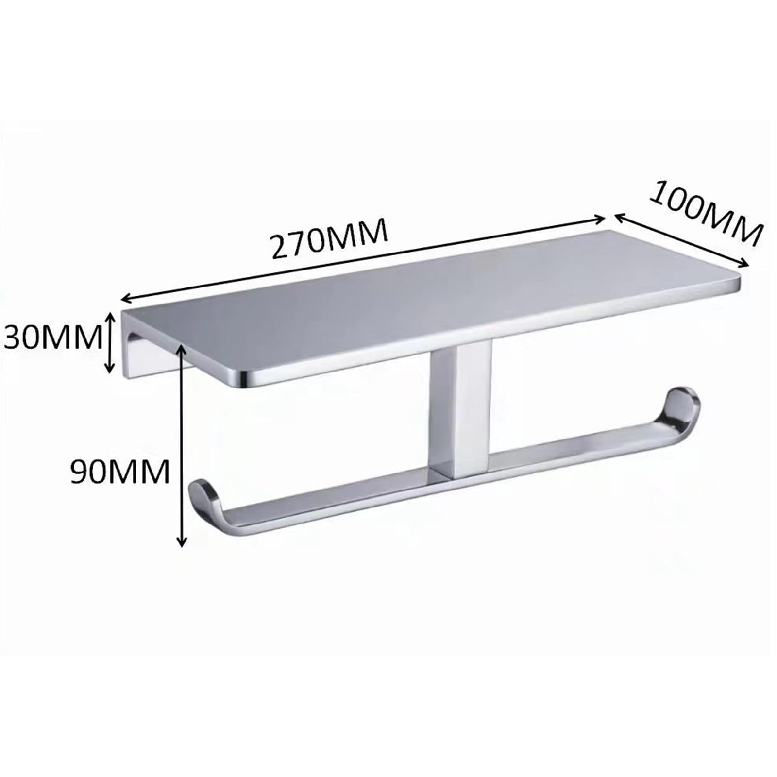 Portarrollos De Papel Higiénico Doble con Estante para Baño, Portarrollos De Papel Higiénico Doble De Montaje En Pared, Portarrollos De Papel Higiénico De Acero Inoxidable SUS304 para Baño