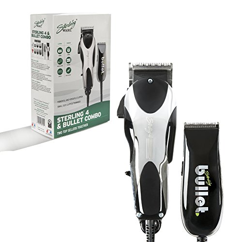 Wahl Professional Sterling 4 Clipper with Sterling Bullet Trimmer Combo #8474  Great for Professional Stylists and Barber