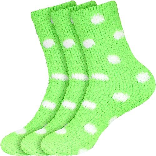 Image of BambooMN Women's Super Soft Fuzzy Socks, Polka Dot, Gradient, Snowflake, Featherlight Cuff - Assorted Colors
