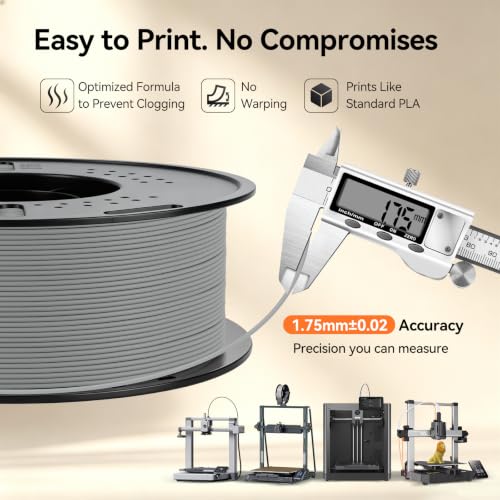 Image of Kingroon Matte PLA Filament 1.75mm 3D Printer Filament Matte Filament 1kg Dimensional Accuracy + /- 0.02 mm (Matte Gray)