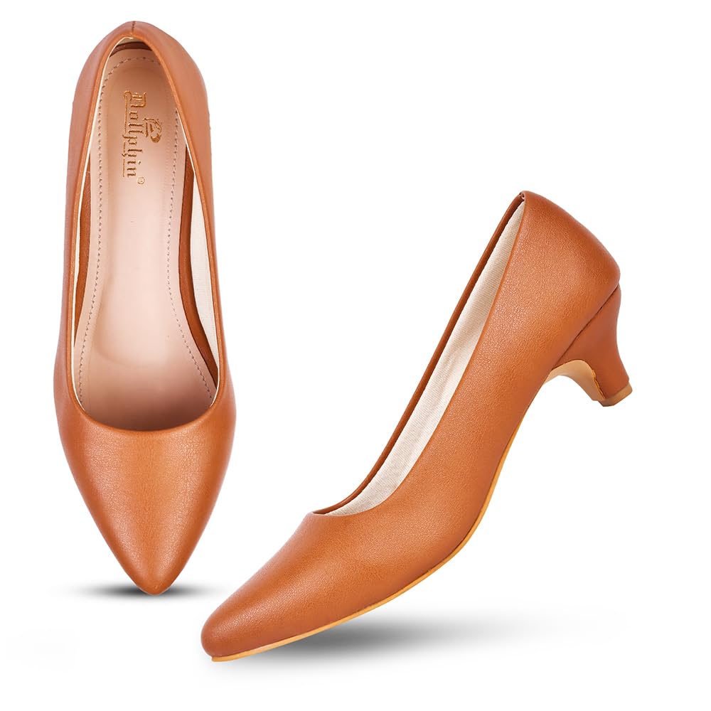 Dollphin Women Latest Stylish Casual Heels | Designer Bellies with Comfortable Rubber Sole for Women Tan (B0CM8YBD6F) Amazon Price History, Amazon Price Tracker