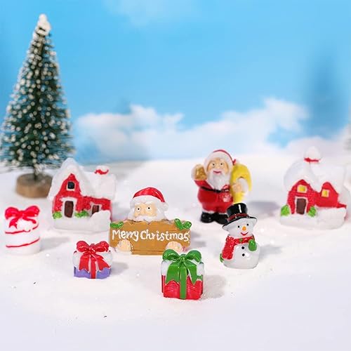 Miniatura 9 de Kayzyue Kinds of Adornos de Navidad en miniatura, figuras miniatura de Navidad, mini adornos de hada de resina, kit de bricolaje para Navidad,