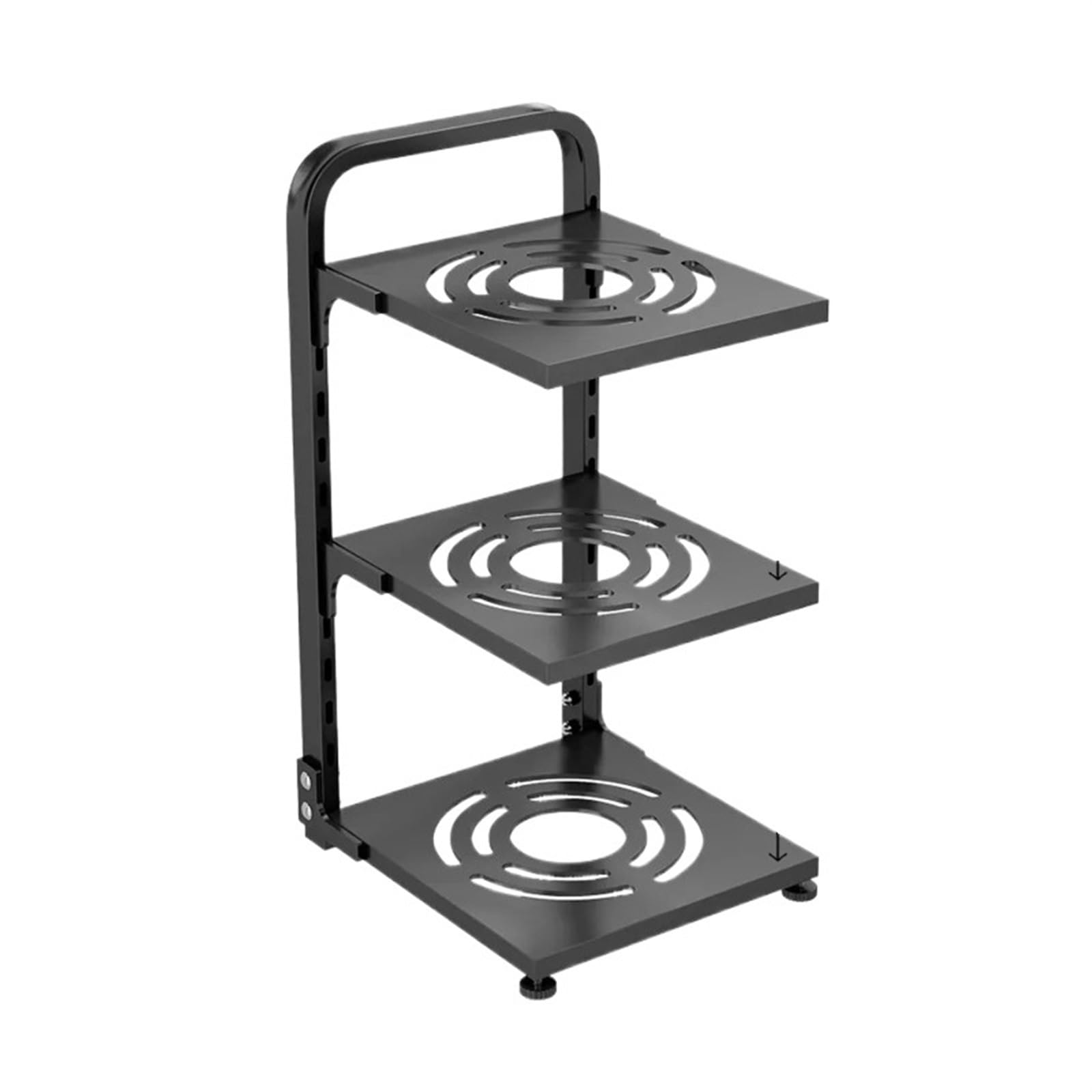 YXINAER Pots and Pans Organizer Pot Rack Storage Special Multi-layer Adjustable Cabinet Pantry(3 LAYERS BLACK)