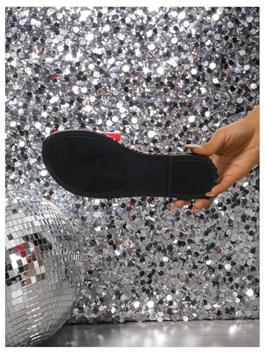 GORGLITTER Women's Leopard Cheetah Print Flat Sandals Open Toe Color Block Dressy Slip On Slides 5