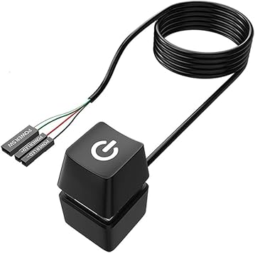 Push Button Computer Desktop Switch PC Motherboard External Start Power On/Off Button Extension Cable for Home Office