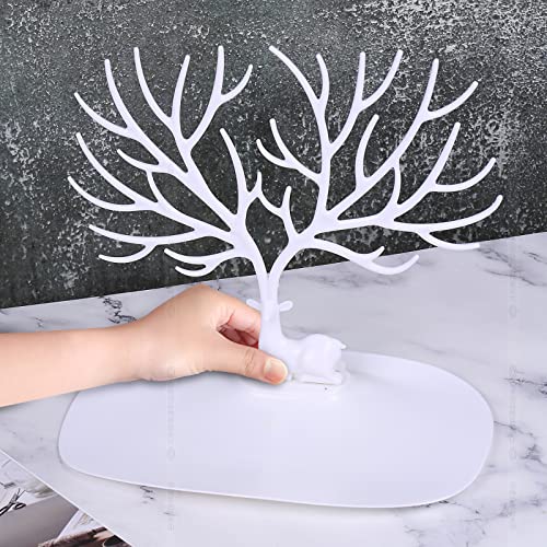 Lioong White Deer Antlers Jewelry Holder Deer Tree Jewelry Tower Stand For Earrings Necklace Jewelry Organizer Display #TOP4