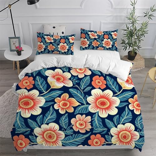 Housse de couette microfibres fleurs bohèmes 200x200 parure 3 pièces - 6