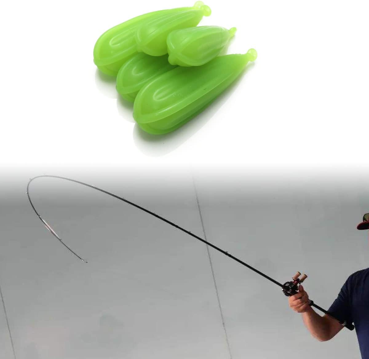 5IN1 Fishing Practice Casting Plugs Suitable for Improving Casting Skill, 5 Mixed Sizes Luminous Bait Casting Practice Plug 7/10/12/15/20g