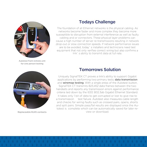 Image of TREND Networks | R156006 | SignalTEK CT with Touchscreen | Network Transmission & Ethernet Tester Kit | Troubleshoot Data Cabling & Network Issues | Built-in PDF Reporting