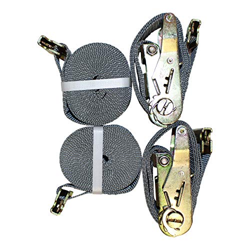 SGT KNOTS E-Track Adjustable Ratchet Strap - Heavy Duty Cargo Strap for Loading Truck Bed, Utility Trailer (2