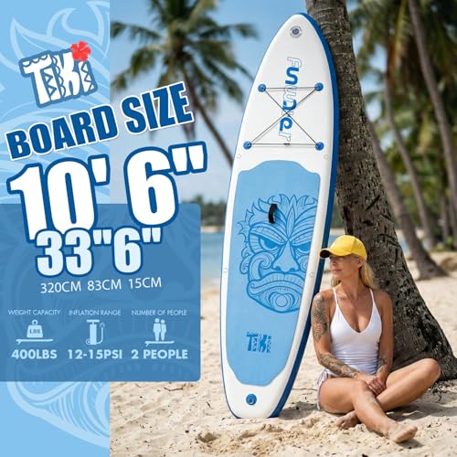 Image of FunWater Inflatable Ultra-Light Stand Up Paddle Board for All Skill Levels with Premium SUP Paddleboard Accessories,Non-Slip Comfort Deck for Youth & Adults