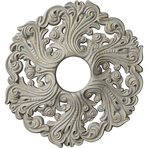 Image of Ekena Millwork CM19ORPCC Orrington Ceiling Medallion, Pot of Cream Crackle