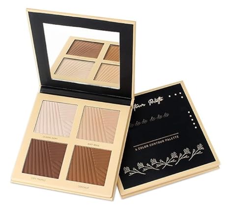 Huda Crush Beauty 4 Color Contour Powder Palette Matte Bronzer Contour Powder Natural Highlighter for Face Sculpting Sun Kissed Look | Oil Control & Waterproof | Creamy & Ultra…