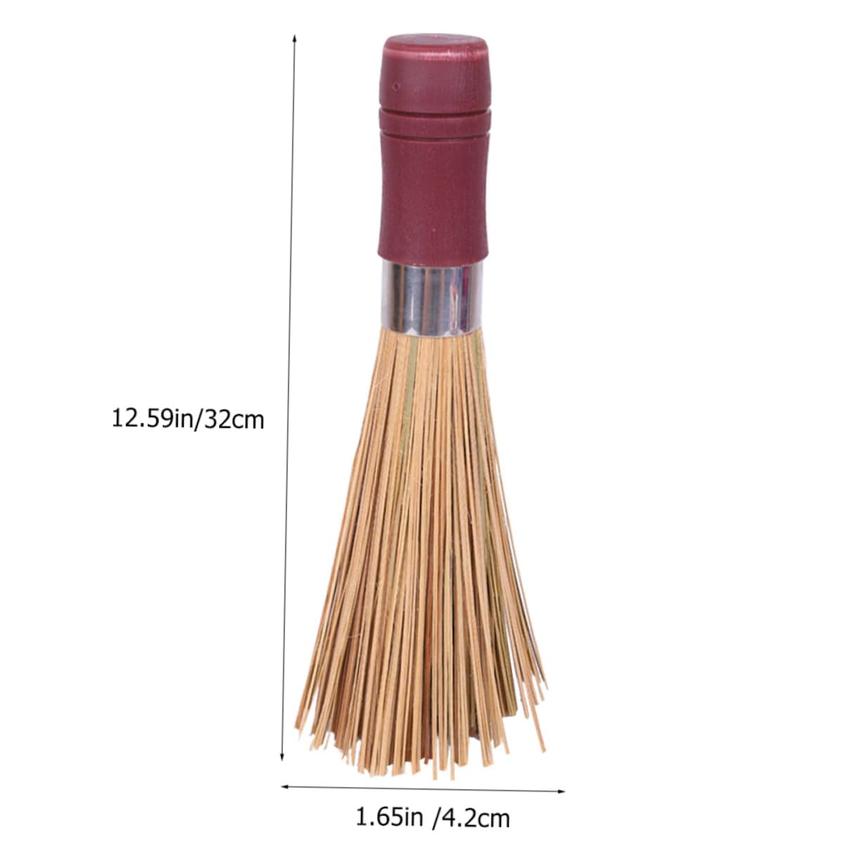 UTHCLO Bamboo Pot Brush Dish Scrubber for Kitchen Sink Dish Wand Large Pot Cleaning Tool Handle Scrubber