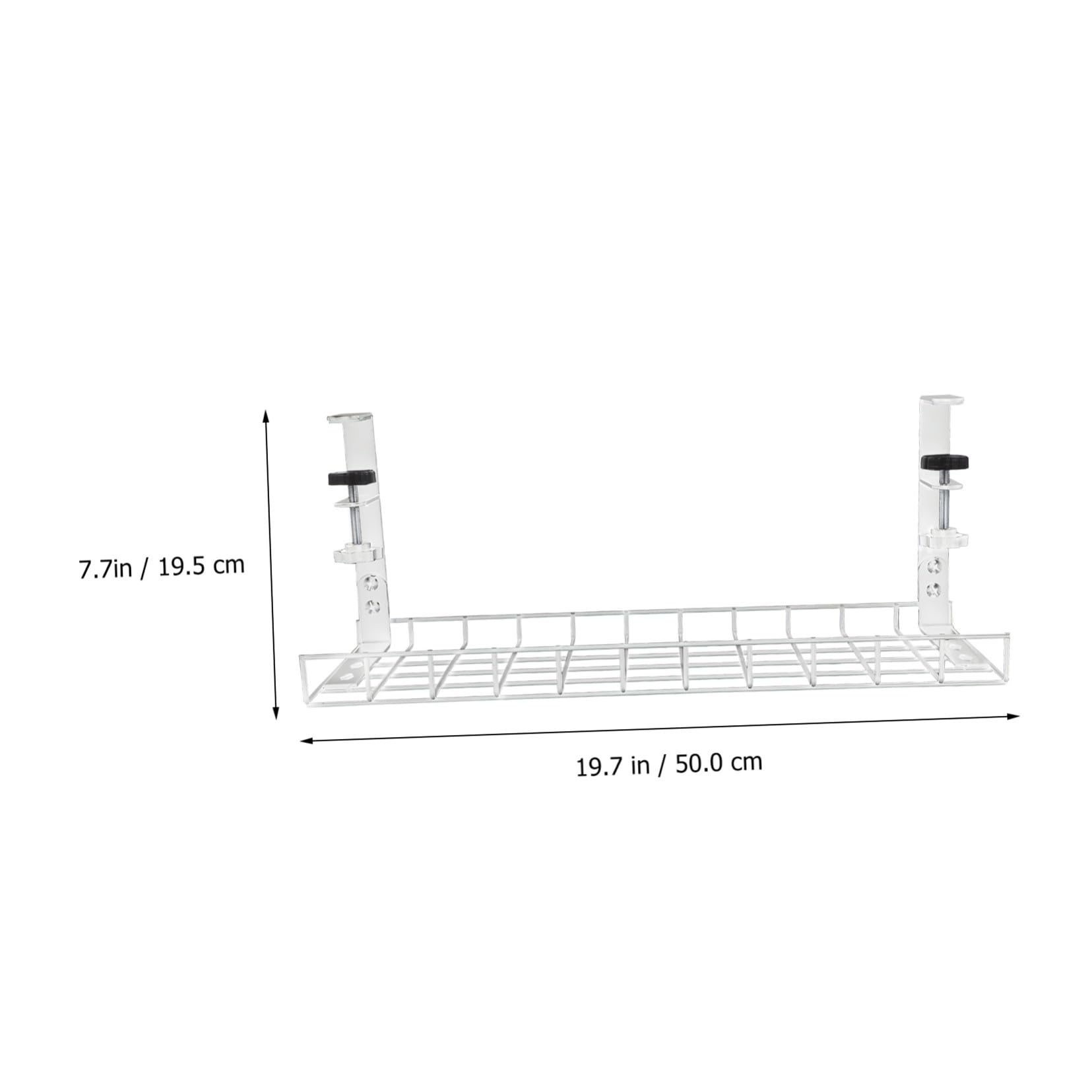 Range-câbles sous Bureau en Acier Blanc, Ajustable, Compact