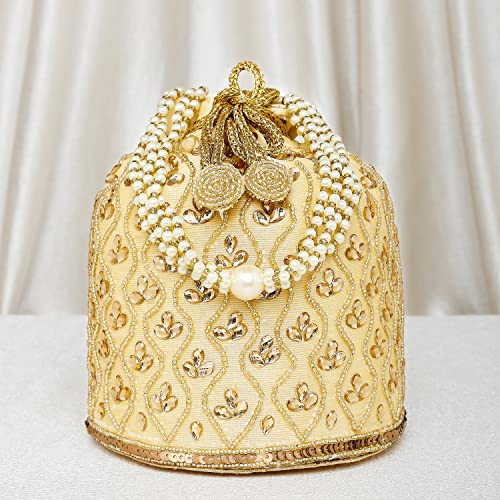 Image of Aheli Potli Bag Gift for Women Handmade Evening Wristlet Handbag Stylish Bridal Purse Fashion Bag