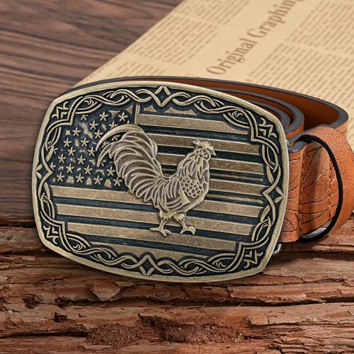 Image of Cowboy Belt Buckle for Men Western Cowgirl Rodeo Longhorn Bull Belt Buckles