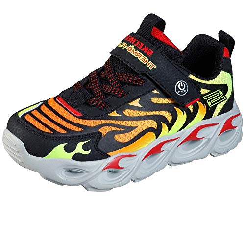 Skechers Kids Boys, S Lighs, Sport Lighted Sneaker, Black/Red,1 Little Kid