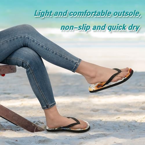 Mens Flip Flops Butterfly Flower SpringSandal Flip Flops for Women Summer Beach Slipper 214B25343