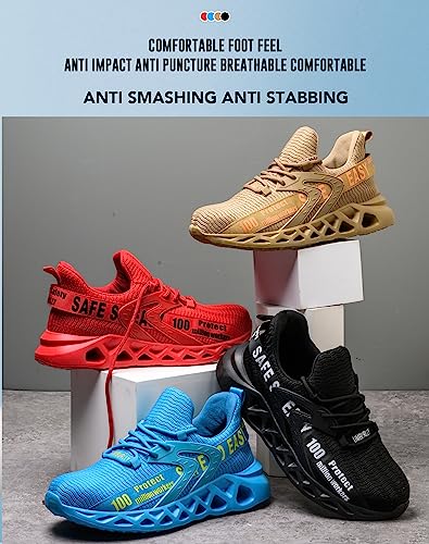 Steel Toe Sneakers for Women Lightweight Non-Slip Fashion Hiking Shoes Smash and Puncture Resistant Work Safety Shoes2