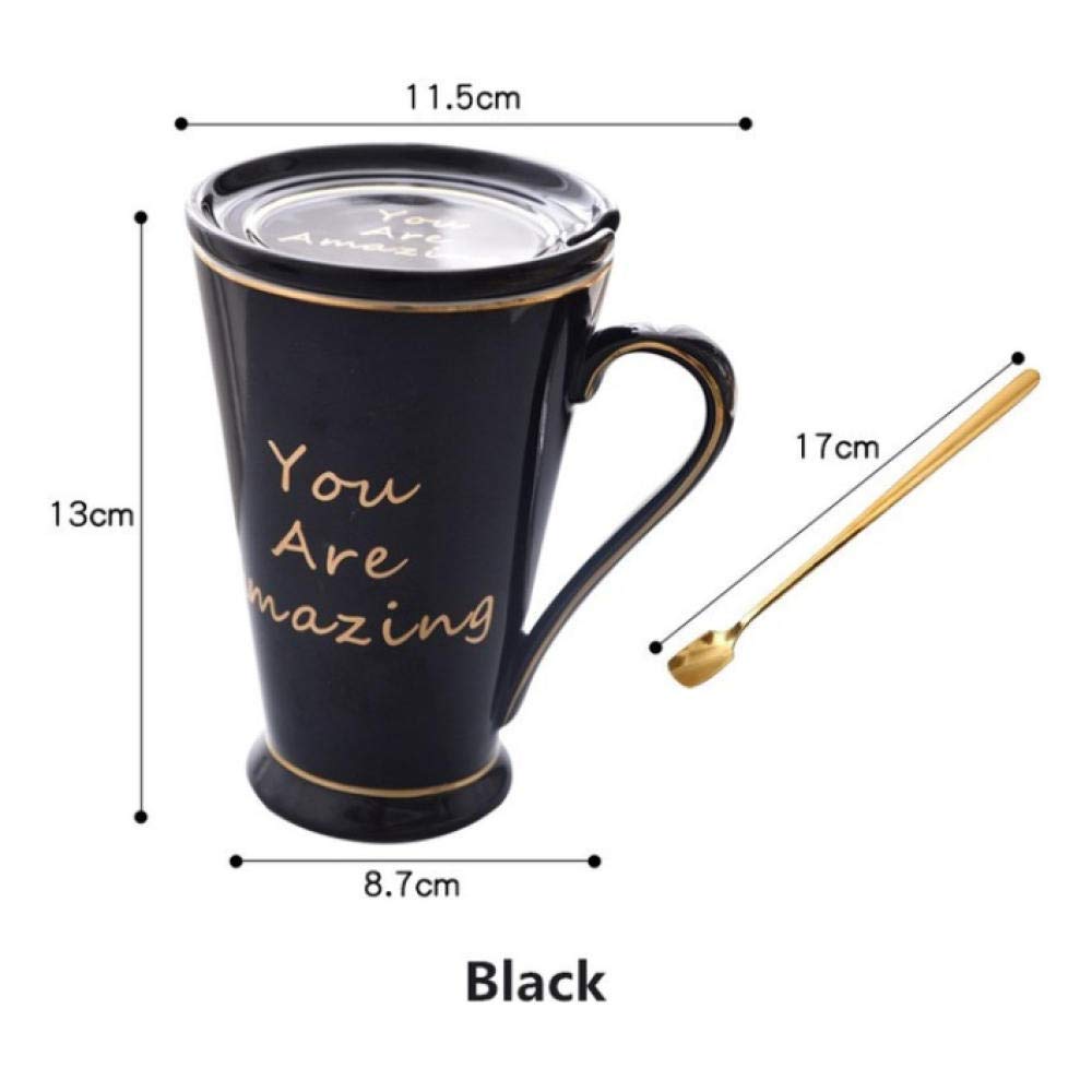 Tazze in ceramica in stile nordico con manico dorato per impiegati in ufficio, caffè, latte, tè, coppia tazza per amici regalo di vacanza