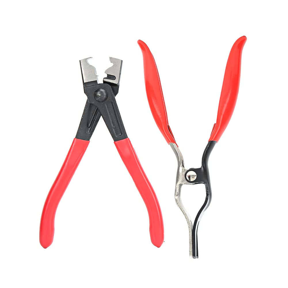 Kikumi Pinza per Fascette Stringitubo in Acciaio Al Carbonio Kit di Strumenti per la Rimozione di Fascette a Molla con Design Antiruggine Zincato per la Maggior Parte dei Modelli