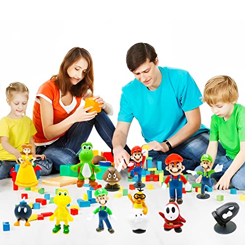 Mario Taarttoppers, Mario Figuren Set, Mario Taartdecoraties, Mario Cupcaketoppers voor Kinderen, Mario Taart Decoraties… - Image 8