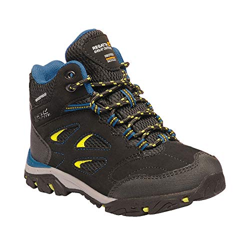 Regatta Chaussures Techniques Junior-Holcombe Iep, Hiking Boot garçon,Black(Black/Neon Spring)33 EU