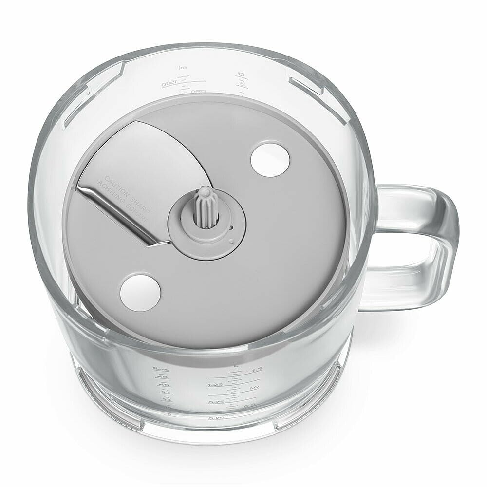 Smeg, HBFP11 Accessorio Multifunzione per Frullatore a Immersione HBF11, Tritatutto da Cucina 5 in 1 con Lama Regolabile, Ciotola da 1,5 L, Trita, Affetta, Grattugia ed Emulsiona