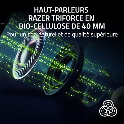 Razer Kraken V4 Pro - Casque de Jeu sans Fil avec hub de contrôle - Sensa HD haptics (hub de contrôle OLED, Triforce 40mm Drivers, HyperSpeed & Bluetooth, THX Spatial Audio, RGB) Noir