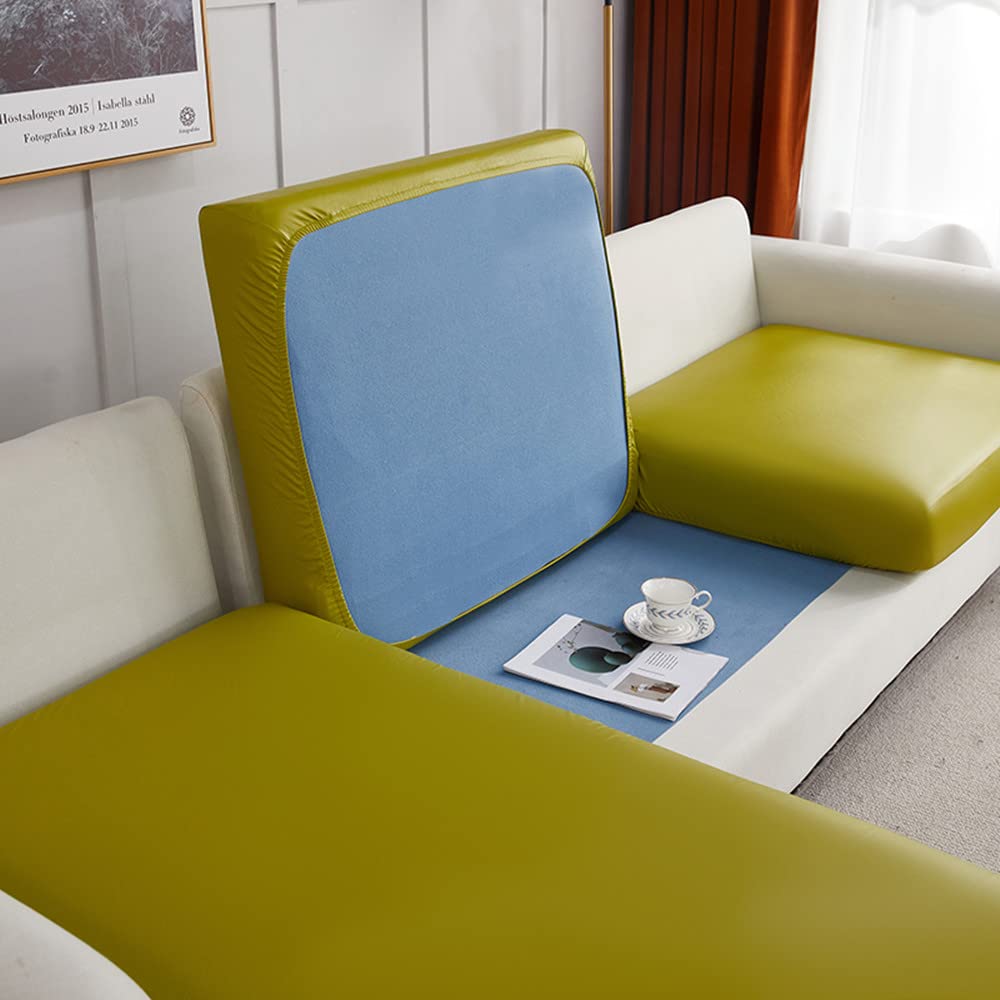 Artificial Leather Seat Cover - Stretch Sofa Cushion Protection with High Elasticity Waterproof & Oil Resistant