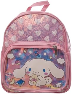 شنطة ظهر لامعة مقسمة للاطفال من الجلد الصناعي بتصميم لطيف واشرطة مريحة قابلة للتعديل وتصميم متين وخفيف الوزن - متعددة الالوان (تصميم 10)