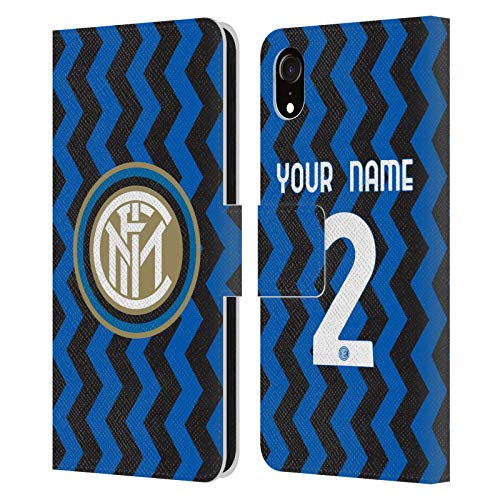 Étui iPhone XR Inter Milan portefeuille en cuir avec fentes pour cartes et support vidéo