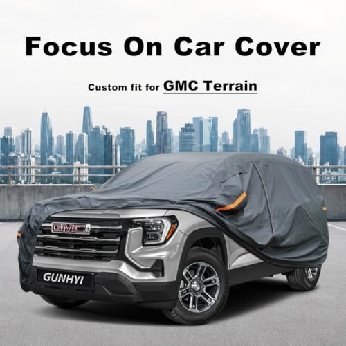 Image of GUNHYI Premium Car Cover Custom Fit GMC Terrain (2010-2026), 16 Layers Heavy Duty Car Cover Waterproof All Weather with Zipper Door for Sun Rain Snow Dust Uv Protection