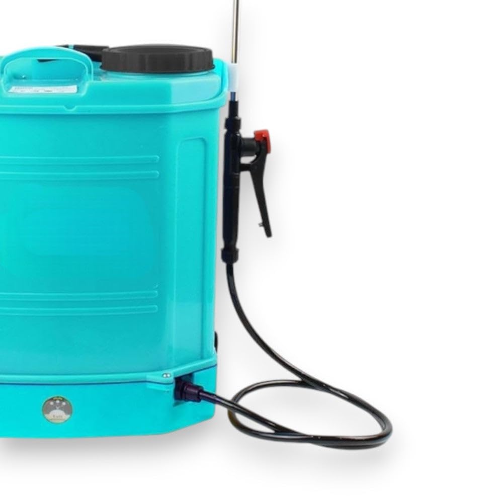 Pompa irroratrice atomizzatore a zaino con batteria 12v e lancia in acciaio e ottone 16 lt