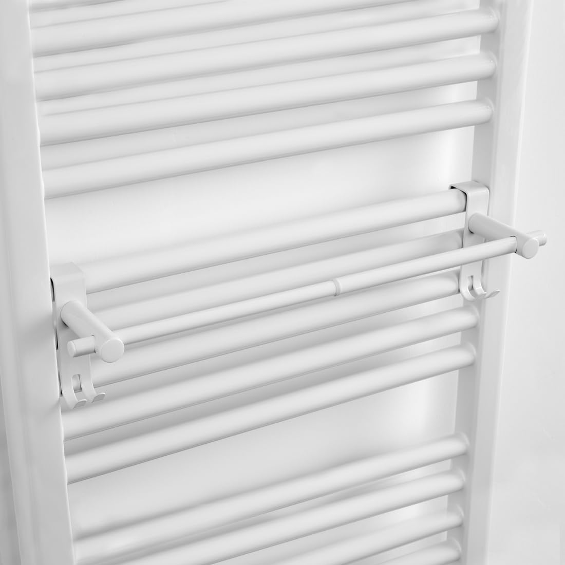 EMKE Porte Serviette pour radiateur et sèche-Serviettes, Porte-Serviettes rétractable，Blanc，Multifonctionnel Porte Serviette Mural Salle de Bain （2 pièces）