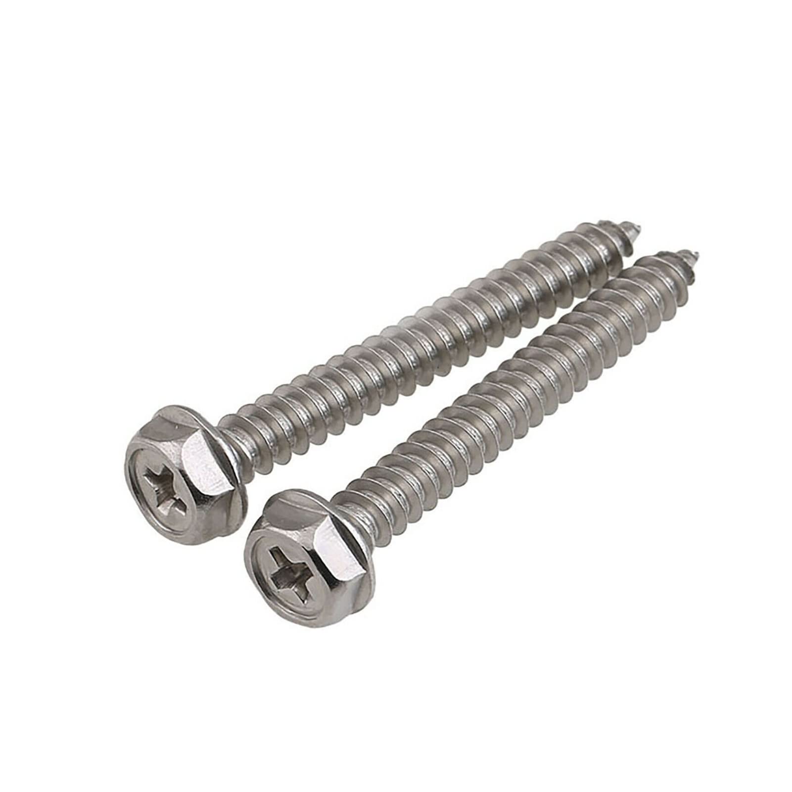 Viti Autofilettanti Acciaio Inox 304 - Testa Bombata Esagonale Con Rondella - Metriche M3-M8