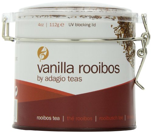 Adagio Teas Clear-Top Tin Herbal Tea, Rooibos Vanilla, 4 Ounce